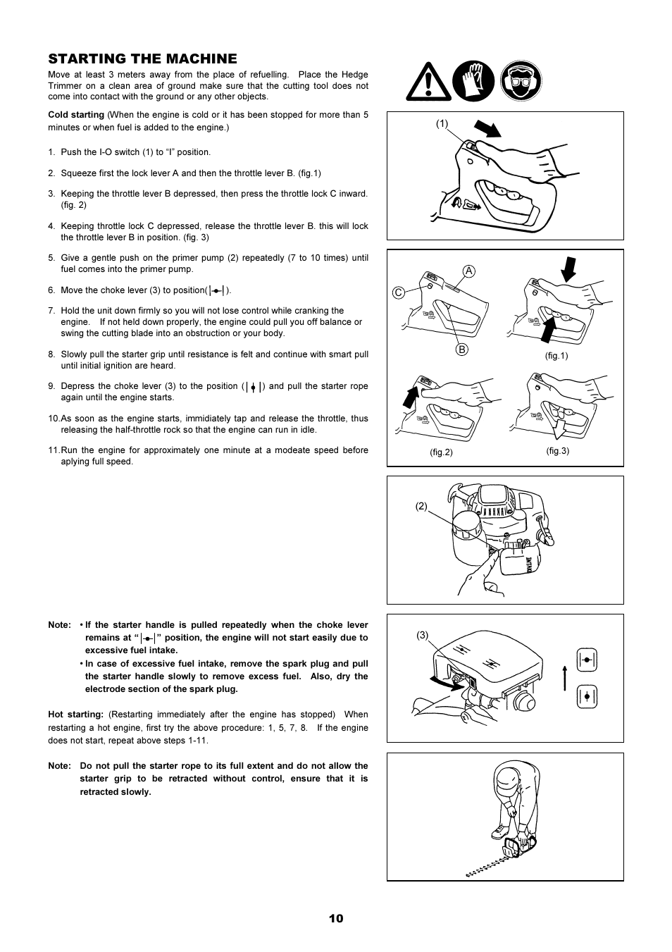Starting the machine | Dolmar HT-2249 D User Manual | Page 10 / 48