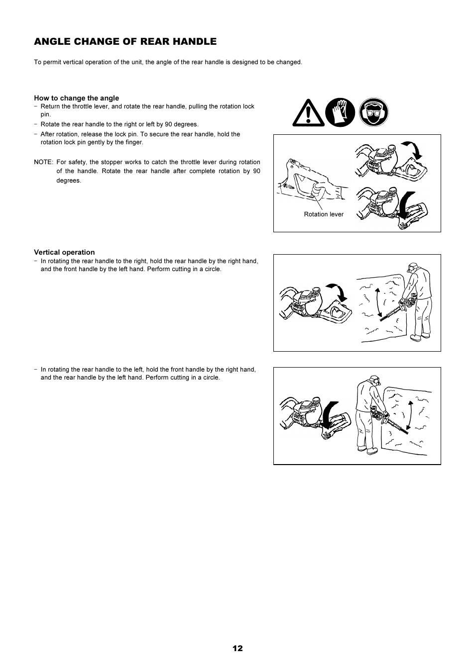 Angle change of rear handle | Dolmar HT-2249 D User Manual | Page 12 / 48