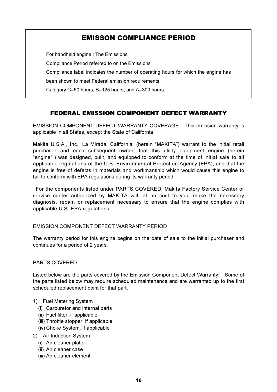 Emisson compliance period | Dolmar HT-2249 D User Manual | Page 16 / 48