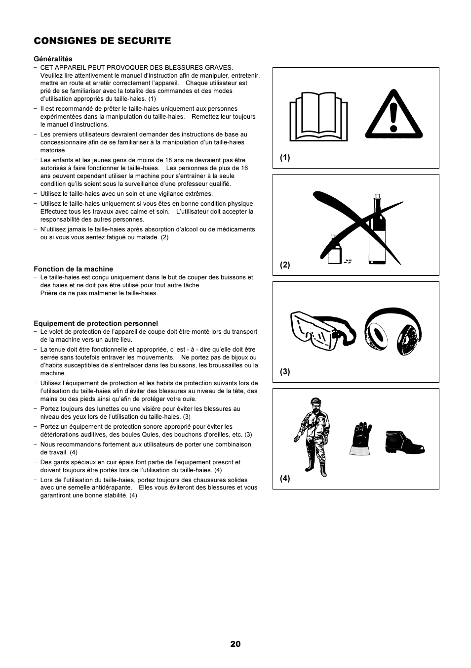 Consignes de securite | Dolmar HT-2249 D User Manual | Page 20 / 48
