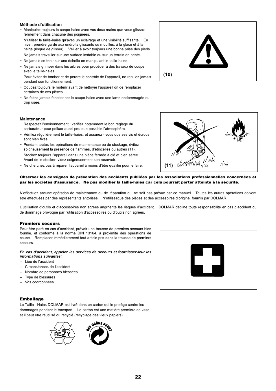 Dolmar HT-2249 D User Manual | Page 22 / 48