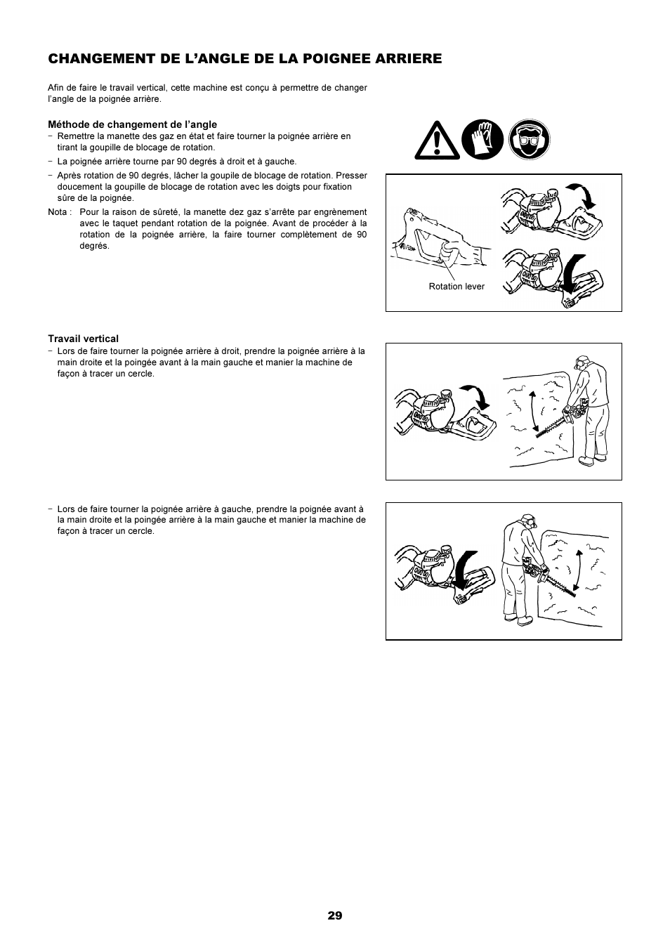 Changement de l’angle de la poignee arriere | Dolmar HT-2249 D User Manual | Page 29 / 48