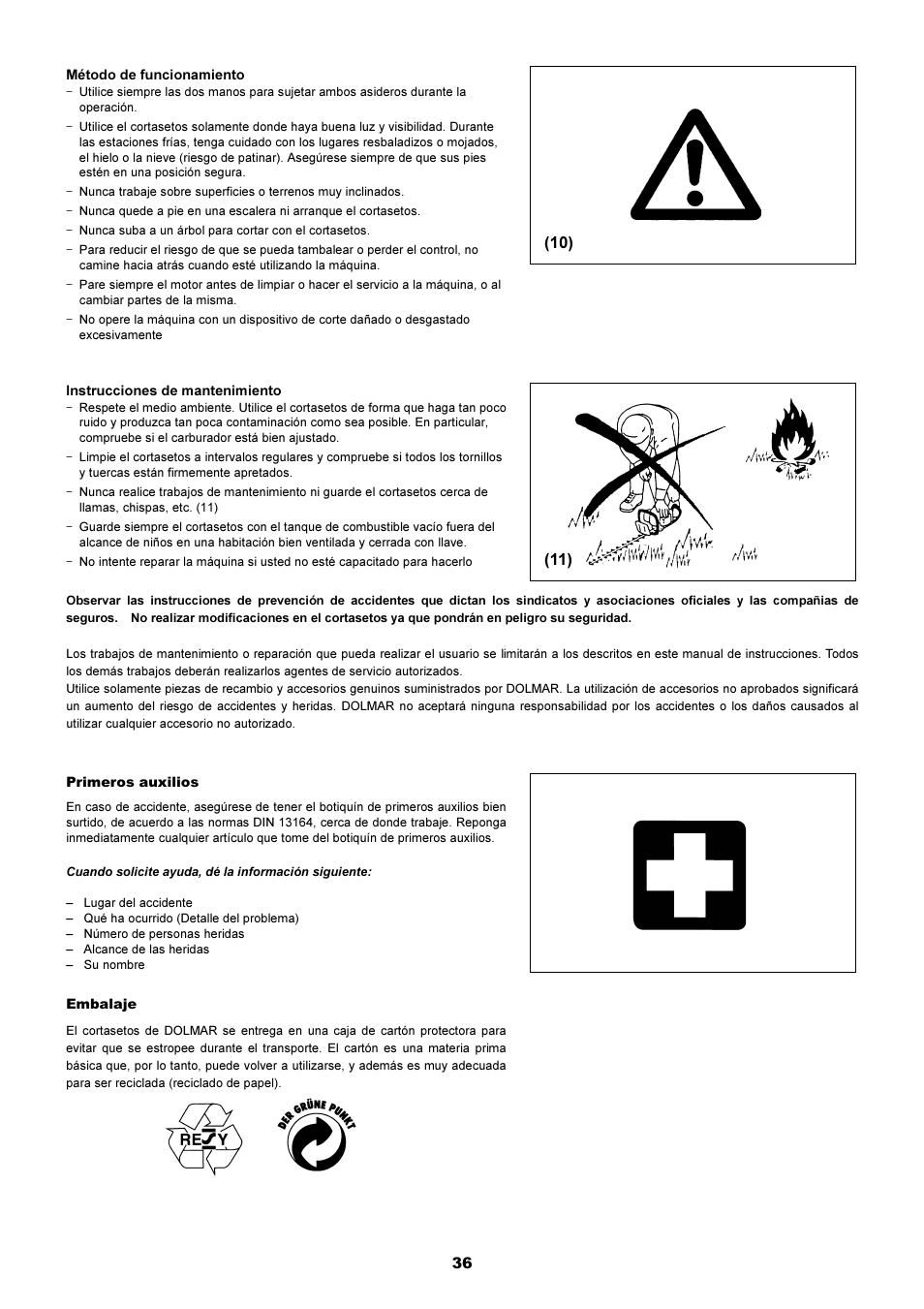 Dolmar HT-2249 D User Manual | Page 36 / 48