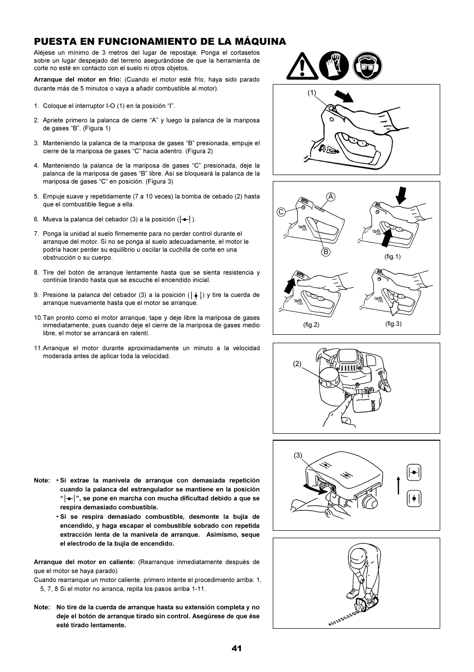 Puesta en funcionamiento de la máquina | Dolmar HT-2249 D User Manual | Page 41 / 48
