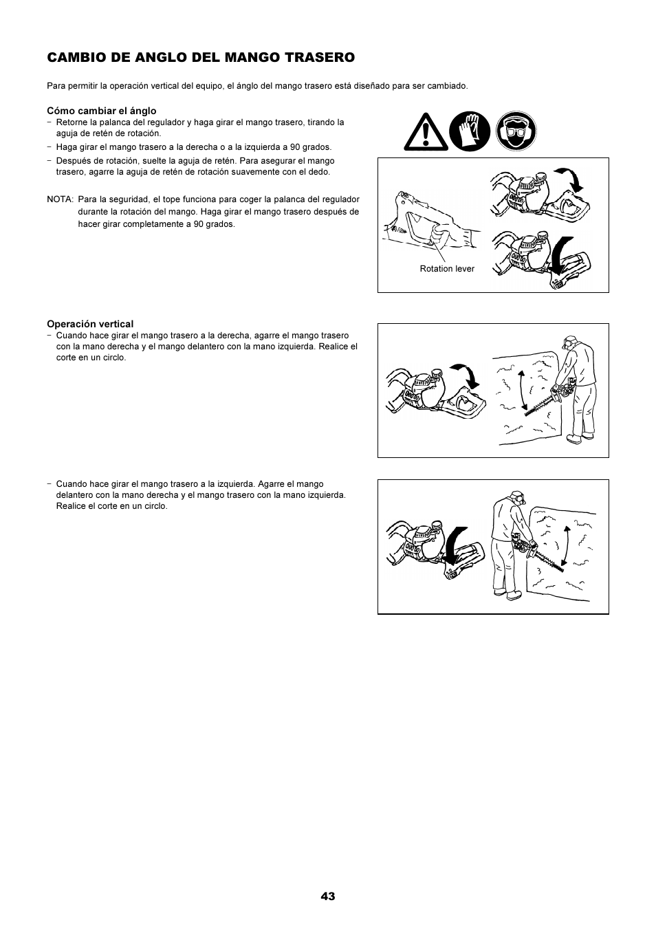 Cambio de anglo del mango trasero | Dolmar HT-2249 D User Manual | Page 43 / 48