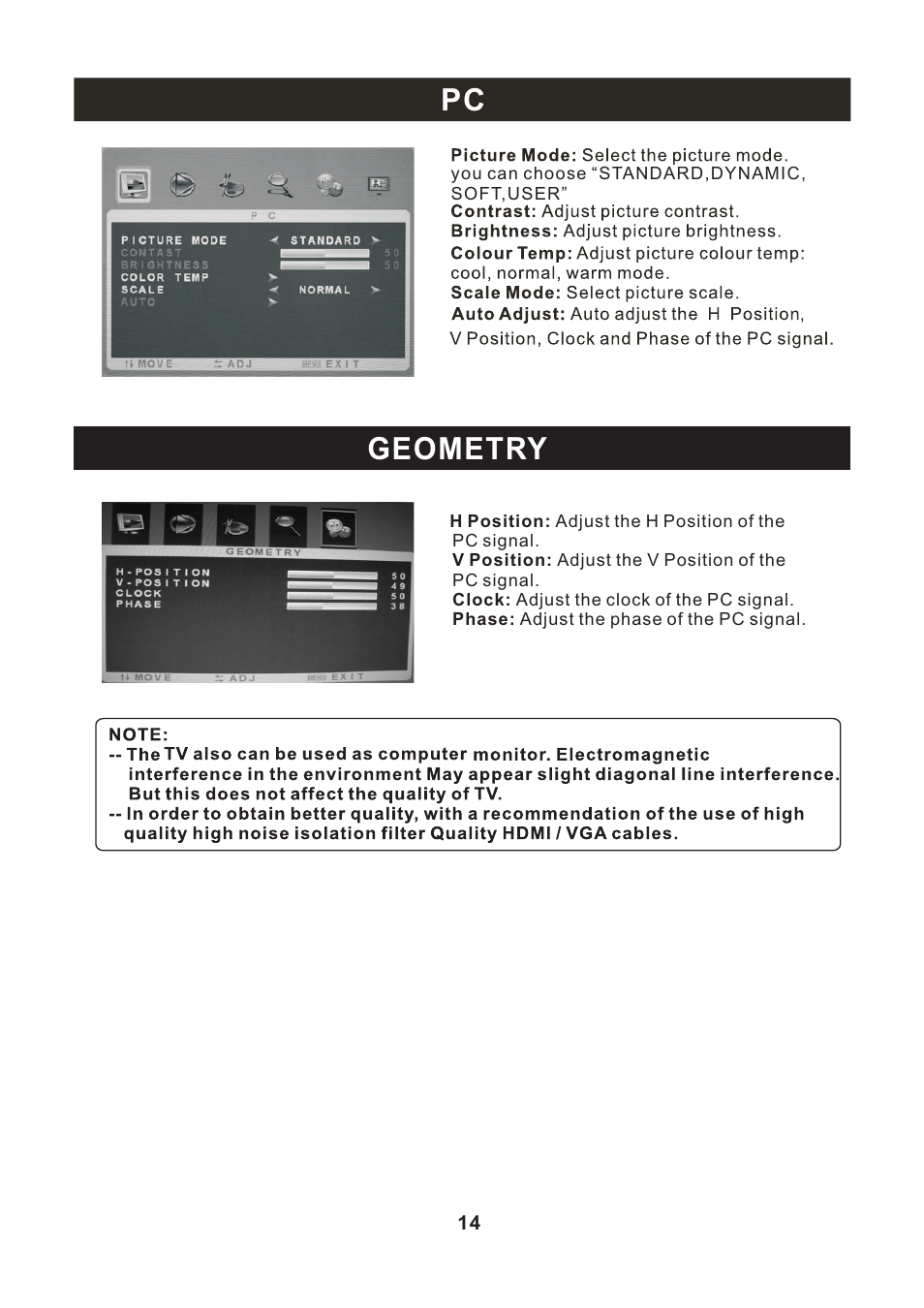 Geometry | Curtis RLC2609 User Manual | Page 15 / 18