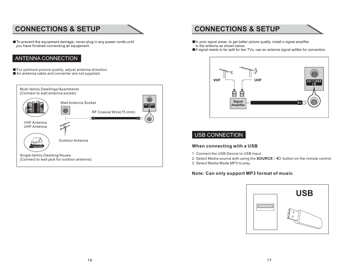 Connections & setup | Curtis RLC3220 User Manual | Page 10 / 17