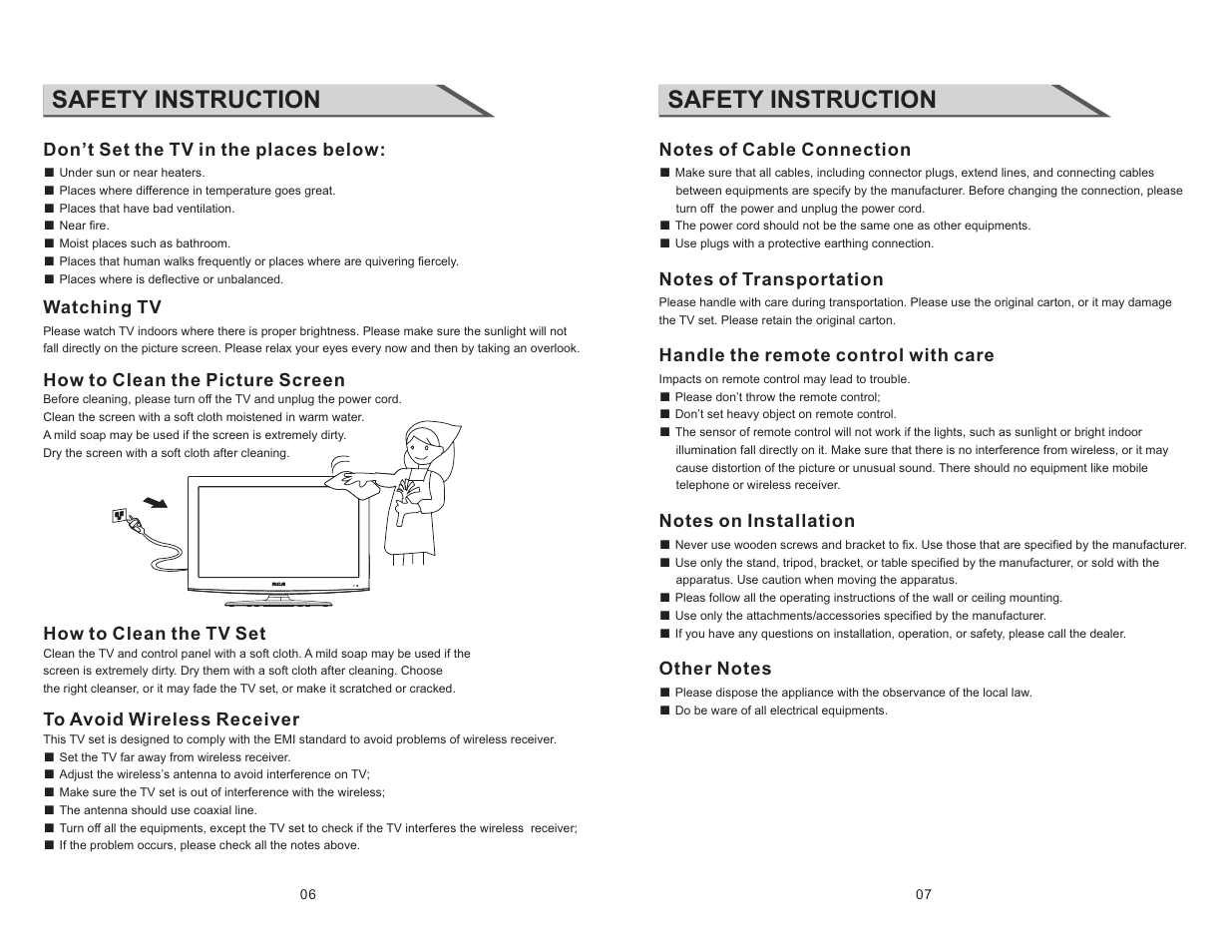 Safety instruction | Curtis RLC3220 User Manual | Page 5 / 17