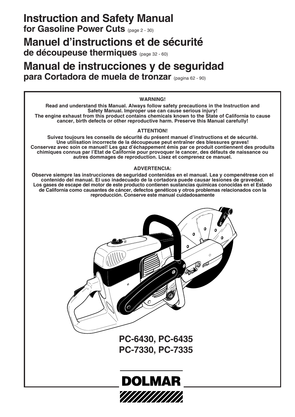 Dolmar PC-6430 User Manual | 92 pages