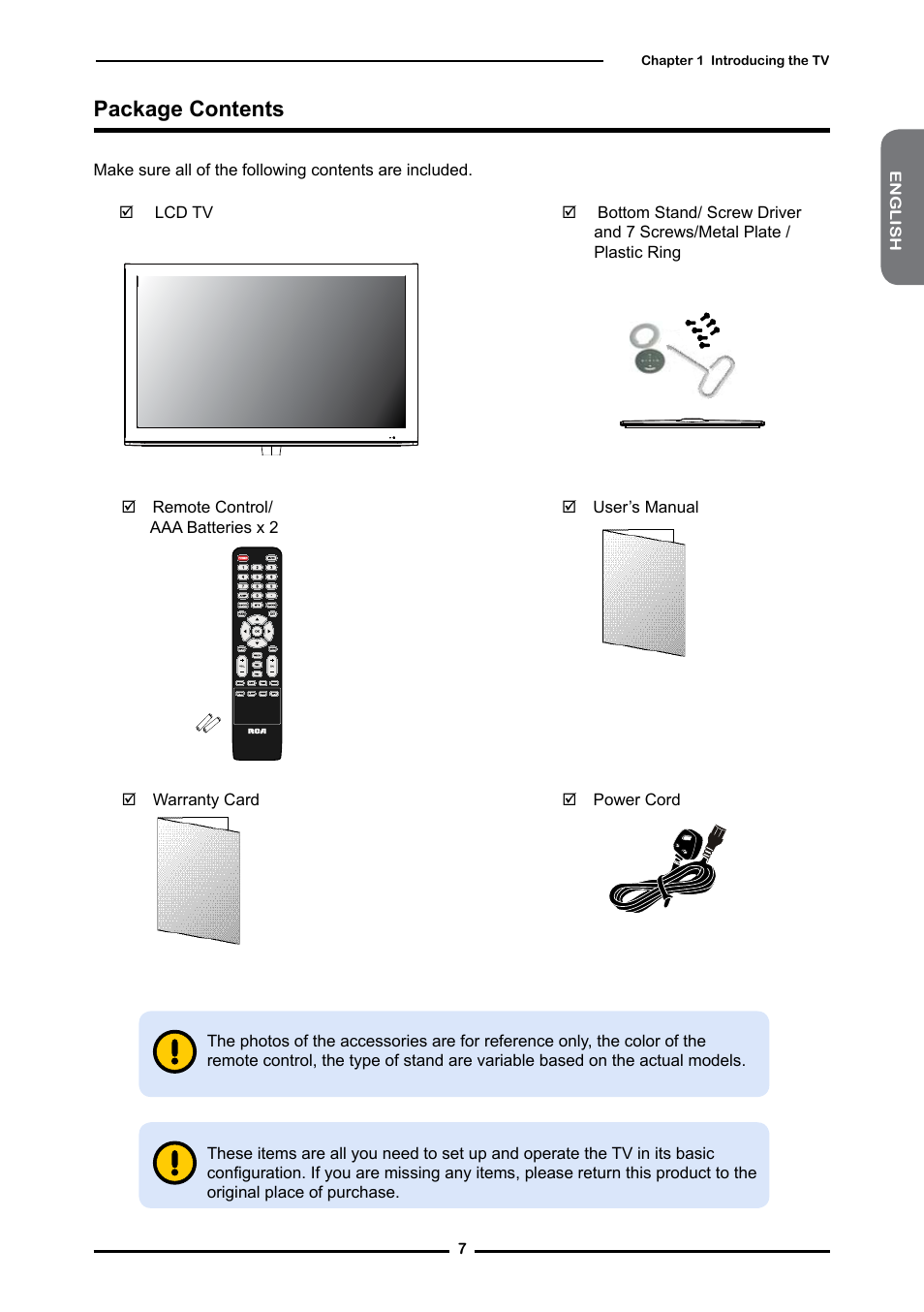 Package contents | Curtis RLC4283A User Manual | Page 9 / 39