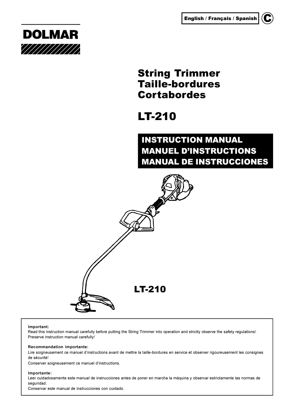 Dolmar LT-210 User Manual | 47 pages