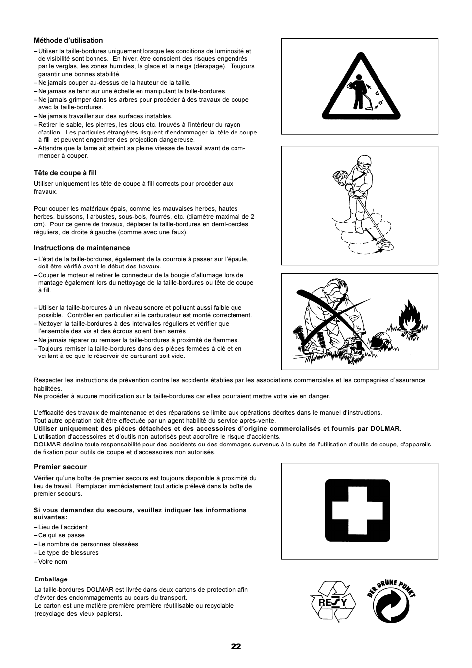 Dolmar LT-210 User Manual | Page 22 / 47
