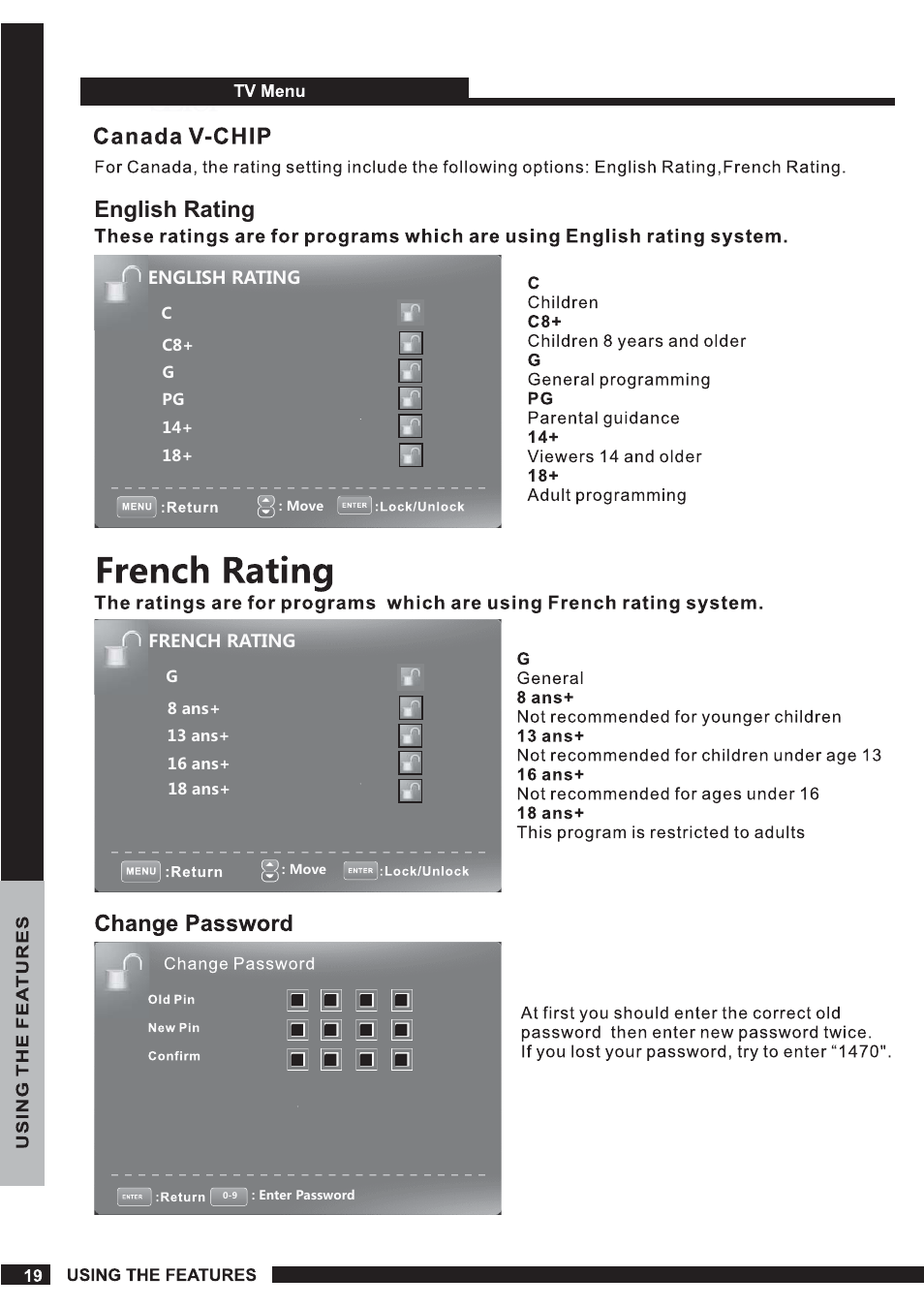 English rating | Curtis RLED1540A-WHITE User Manual | Page 20 / 23