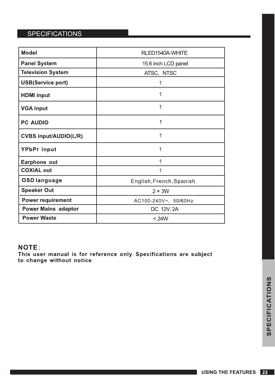 Curtis RLED1540A-WHITE User Manual | Page 23 / 23