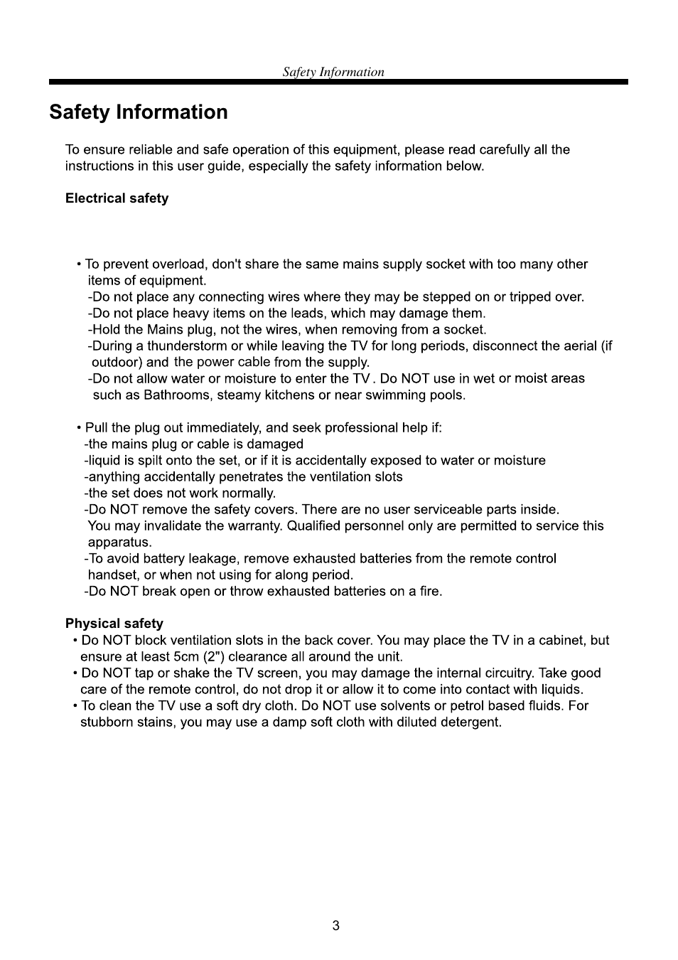 Safety information | Curtis PLDED3257A-B User Manual | Page 5 / 24