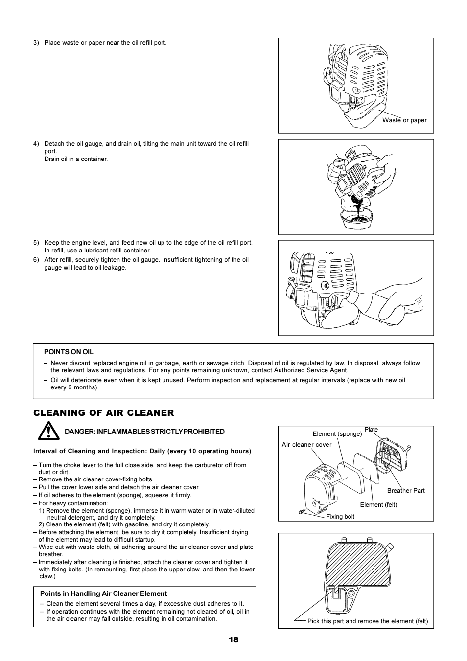 Cleaning of air cleaner | Dolmar MS-250.4 User Manual | Page 19 / 76