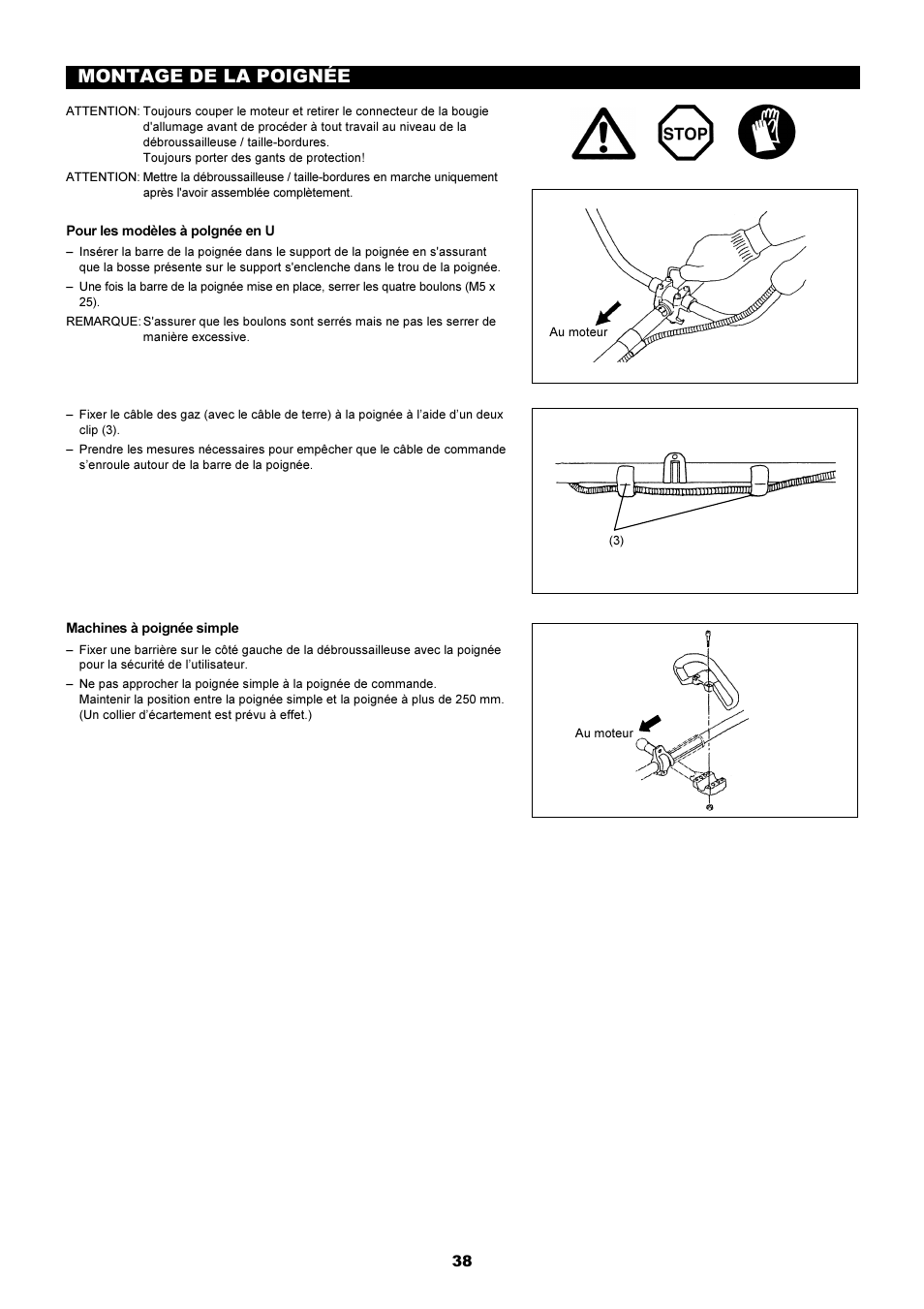 Montage de la poignée | Dolmar MS-250.4 User Manual | Page 39 / 76