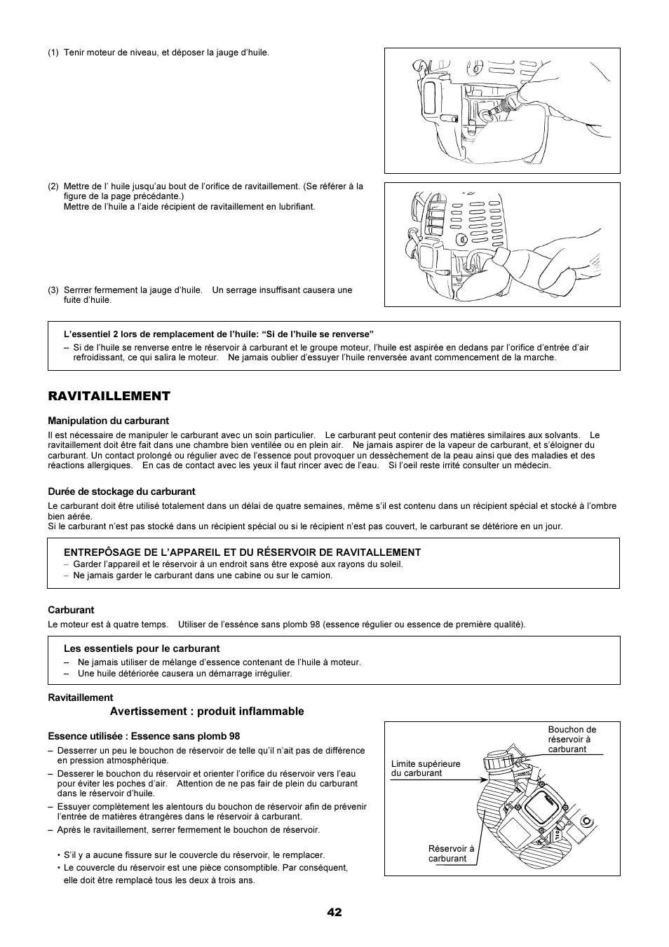 Ravitaillement | Dolmar MS-250.4 User Manual | Page 43 / 76