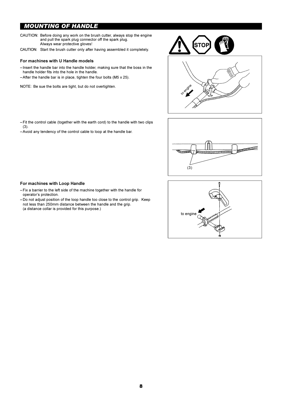 Mounting of handle | Dolmar MS-250.4 User Manual | Page 9 / 76