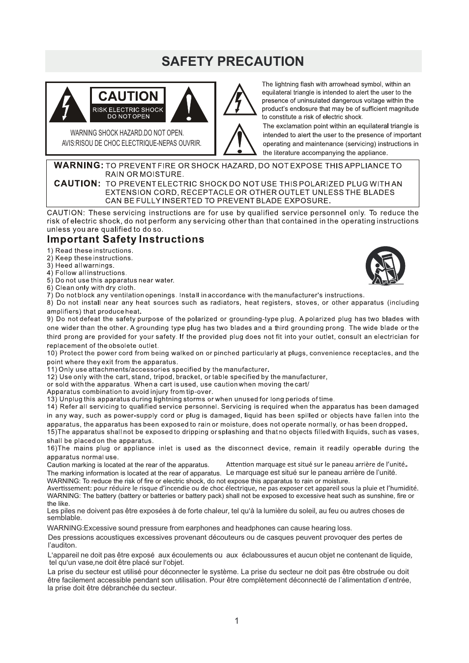 Safety precaution | Curtis PLDED5066A-B User Manual | Page 4 / 32
