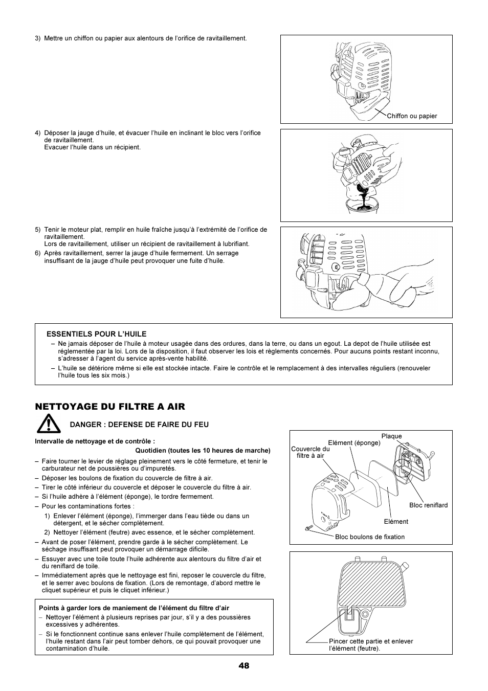 Nettoyage du filtre a air | Dolmar MS-251.4 User Manual | Page 49 / 76