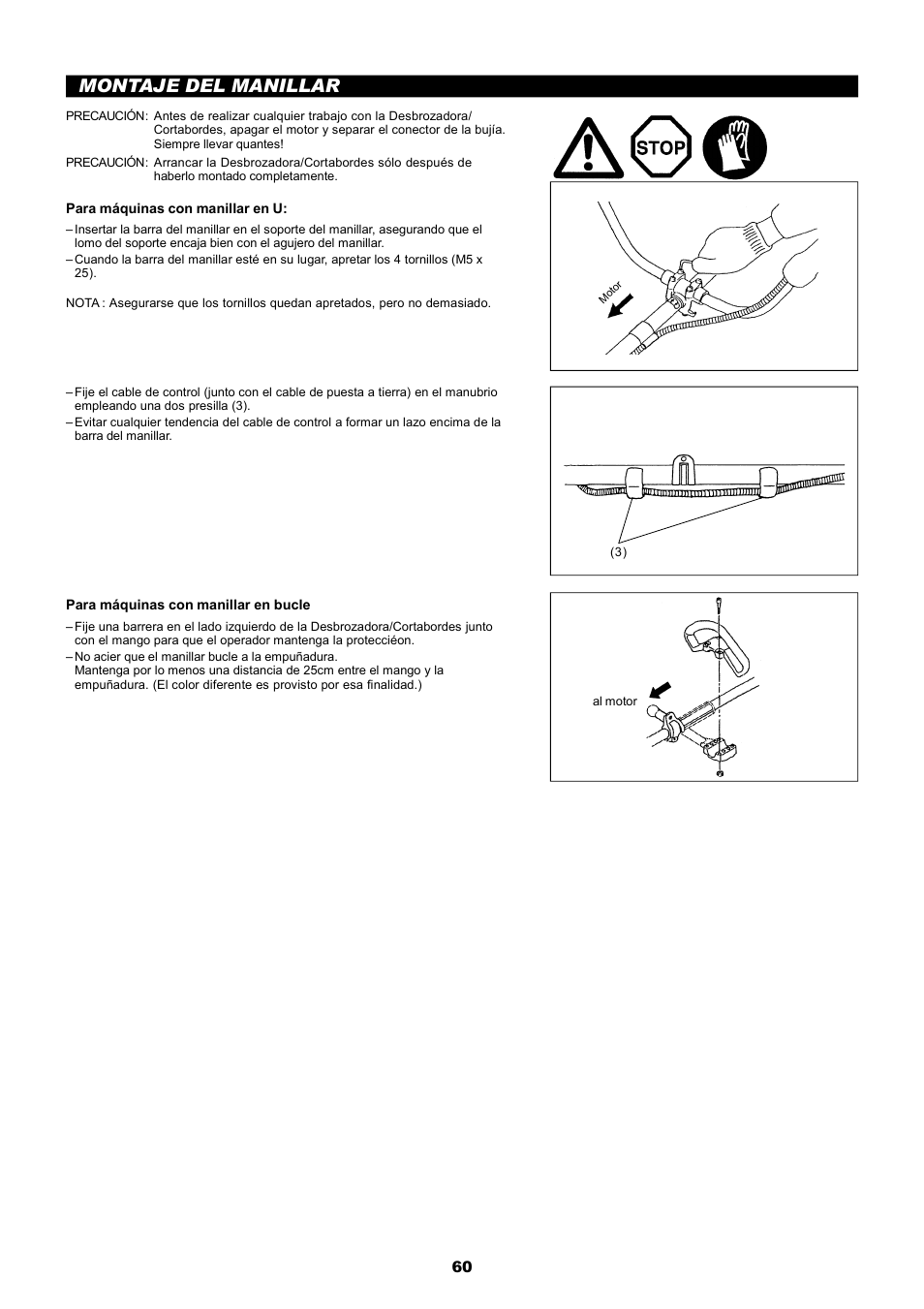 Montaje del manillar | Dolmar MS-251.4 User Manual | Page 61 / 76