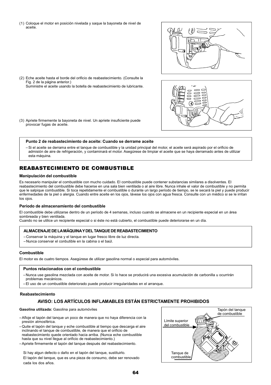 Reabastecimiento de combustible | Dolmar MS-251.4 User Manual | Page 65 / 76