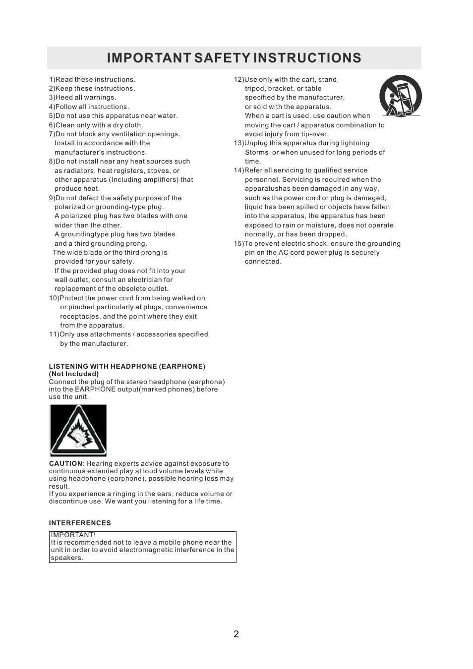 Important safety instructions | Curtis PLDEDV3292-UK-B User Manual | Page 5 / 44