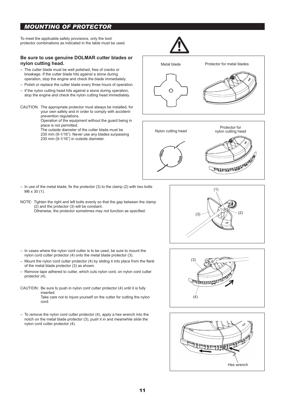 Mounting of protector | Dolmar MS-245.4 C User Manual | Page 11 / 80