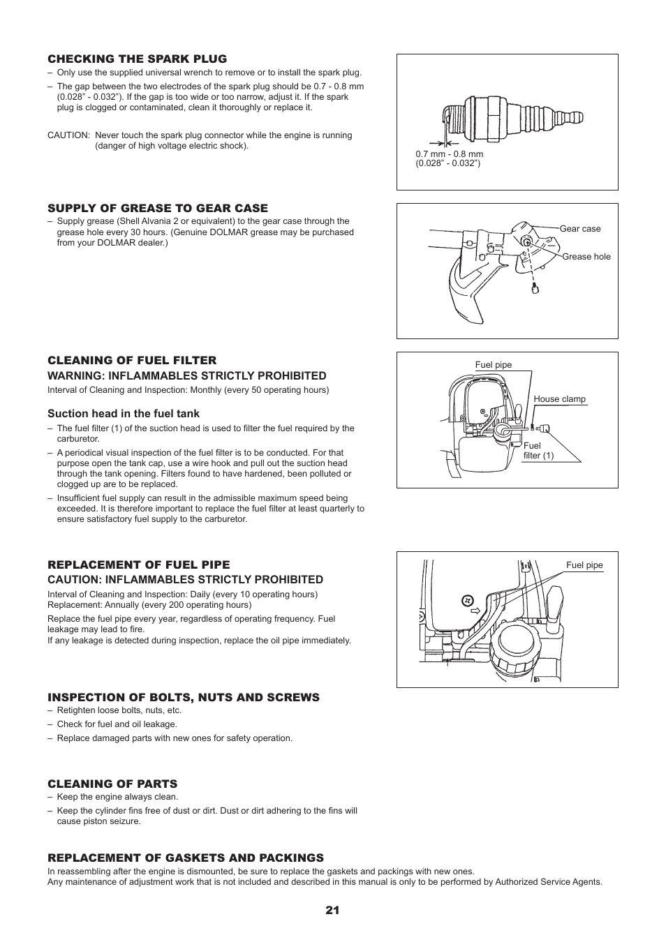 Dolmar MS-245.4 C User Manual | Page 21 / 80