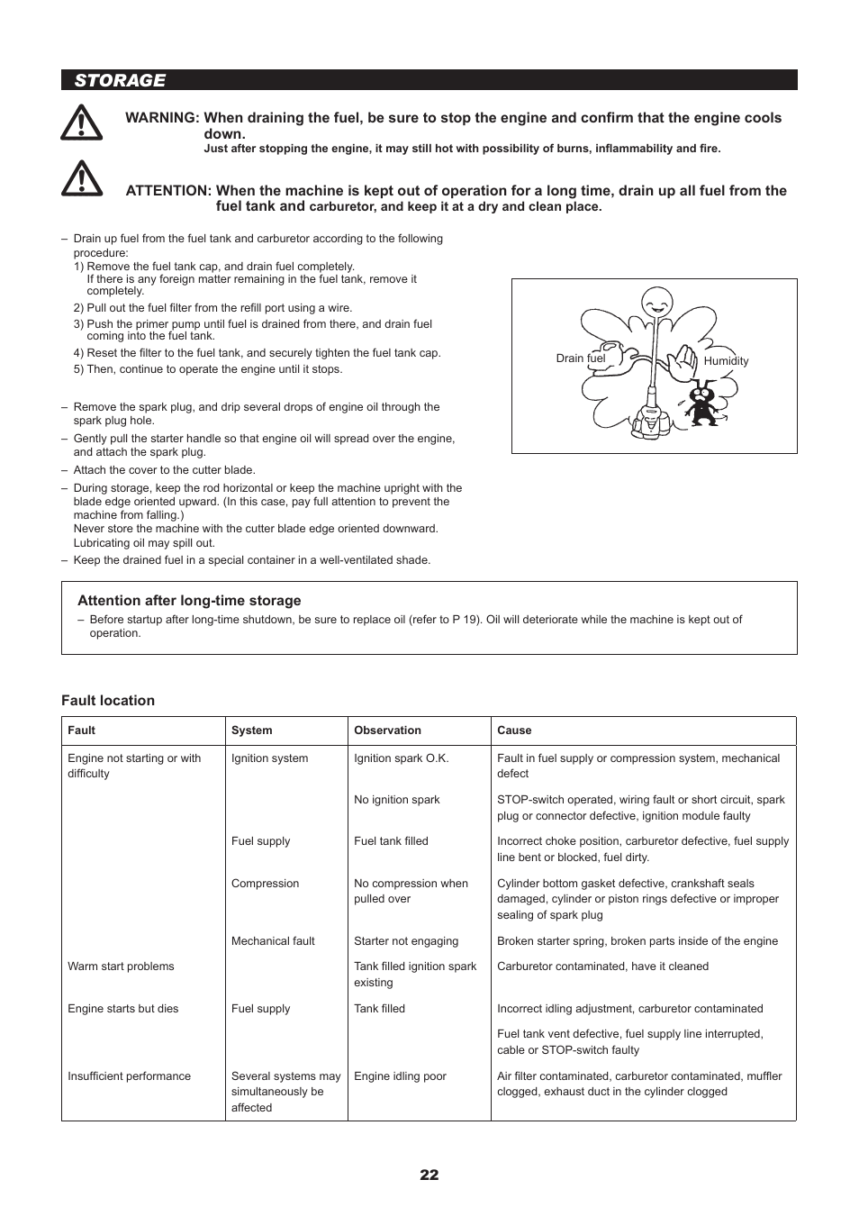 Storage | Dolmar MS-245.4 C User Manual | Page 22 / 80