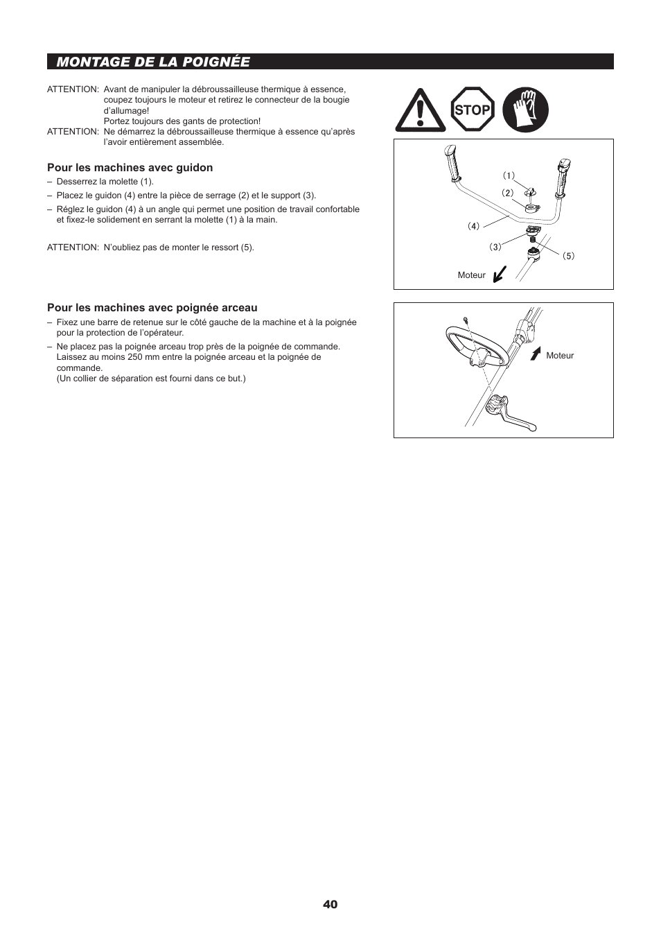 Montage de la poignée | Dolmar MS-245.4 C User Manual | Page 40 / 80