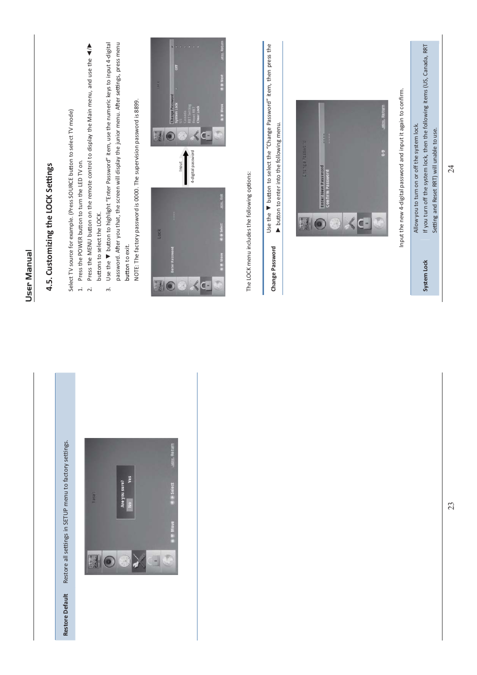 Cus tomizing the lo ck se ngs | Curtis PLED1526A-D User Manual | Page 13 / 18