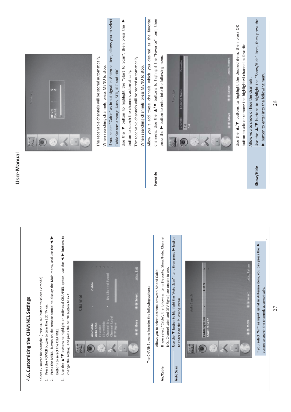 Cus tomizing the channel se ngs | Curtis PLED1526A-D User Manual | Page 15 / 18