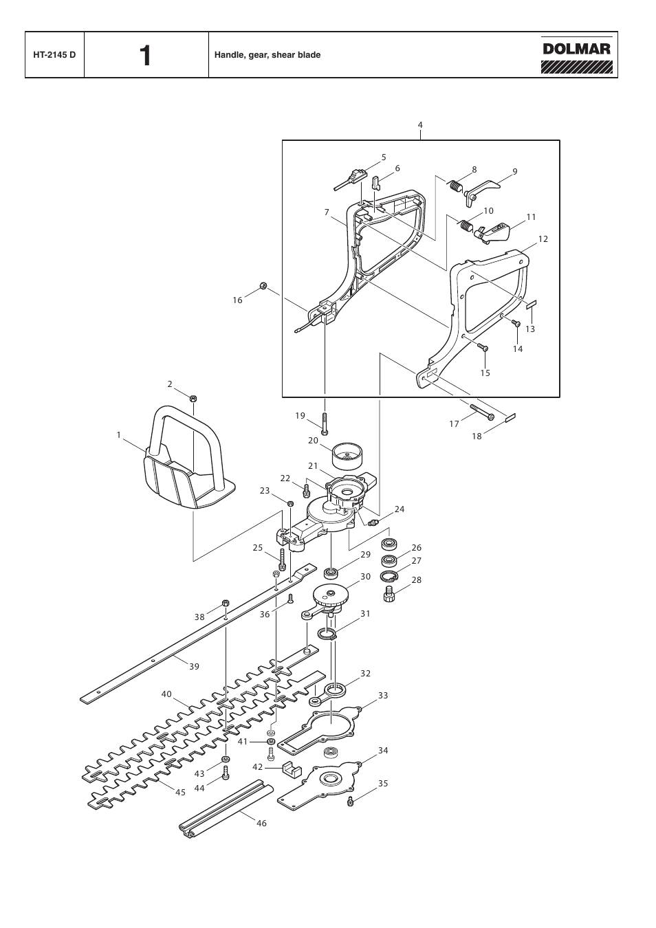 He dge t r imme r mode l ht 2145d | Dolmar HT-2145 D User Manual | Page 2 / 14