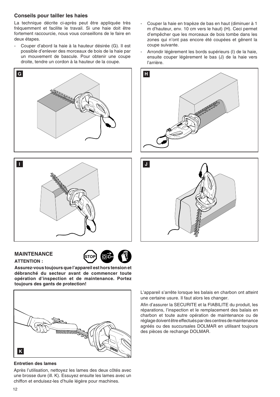 Dolmar HT-155 HT-163 User Manual | Page 12 / 20