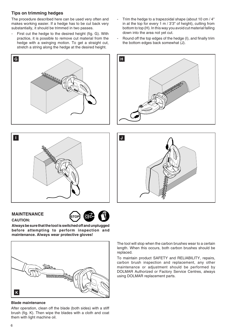 Dolmar HT-155 HT-163 User Manual | Page 6 / 20