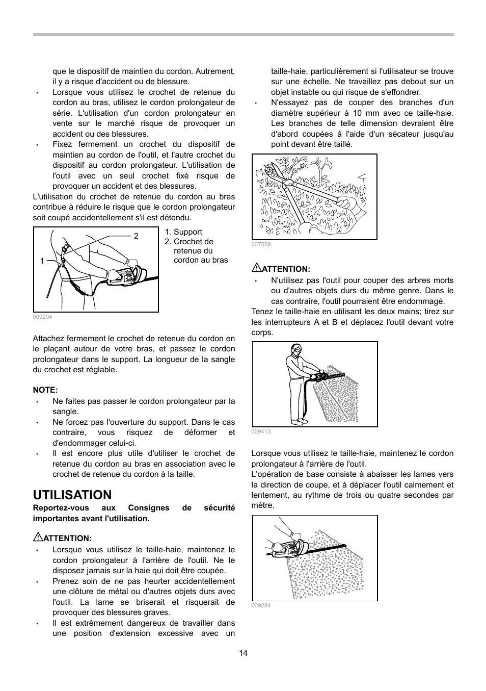 Utilisation | Dolmar HEDGE HT-355 User Manual | Page 14 / 28