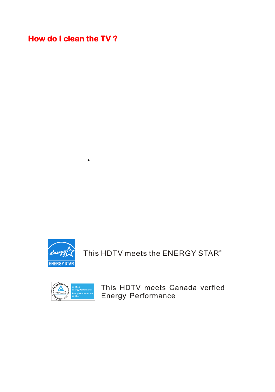 How do i clean the tv, This hdtv meets the energy star | Curtis PLED2402A-B User Manual | Page 36 / 41