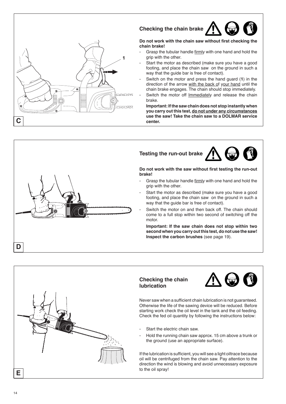 Dolmar ES-153 A User Manual | Page 14 / 68