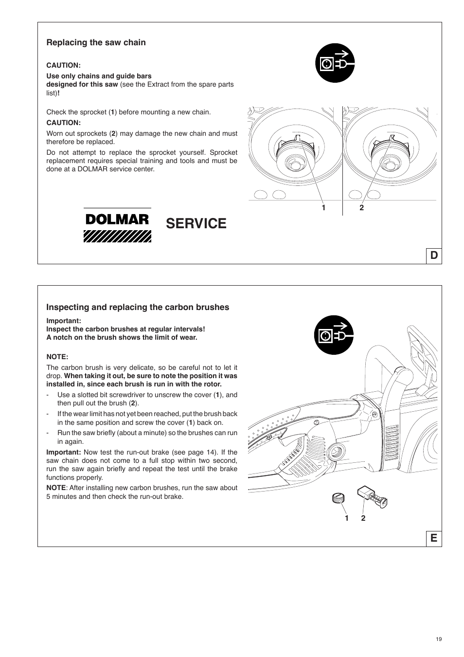 Service | Dolmar ES-153 A User Manual | Page 19 / 68
