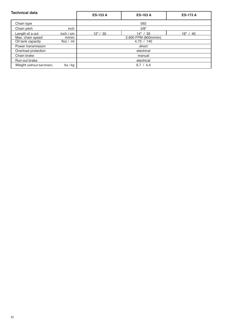 Dolmar ES-153 A User Manual | Page 22 / 68