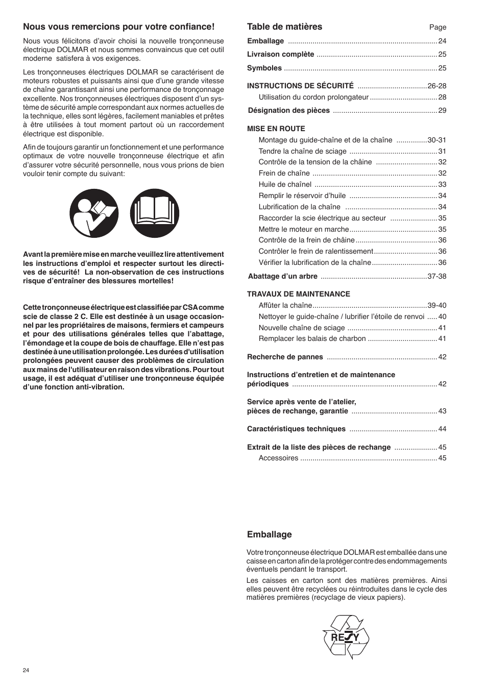 Dolmar ES-153 A User Manual | Page 24 / 68