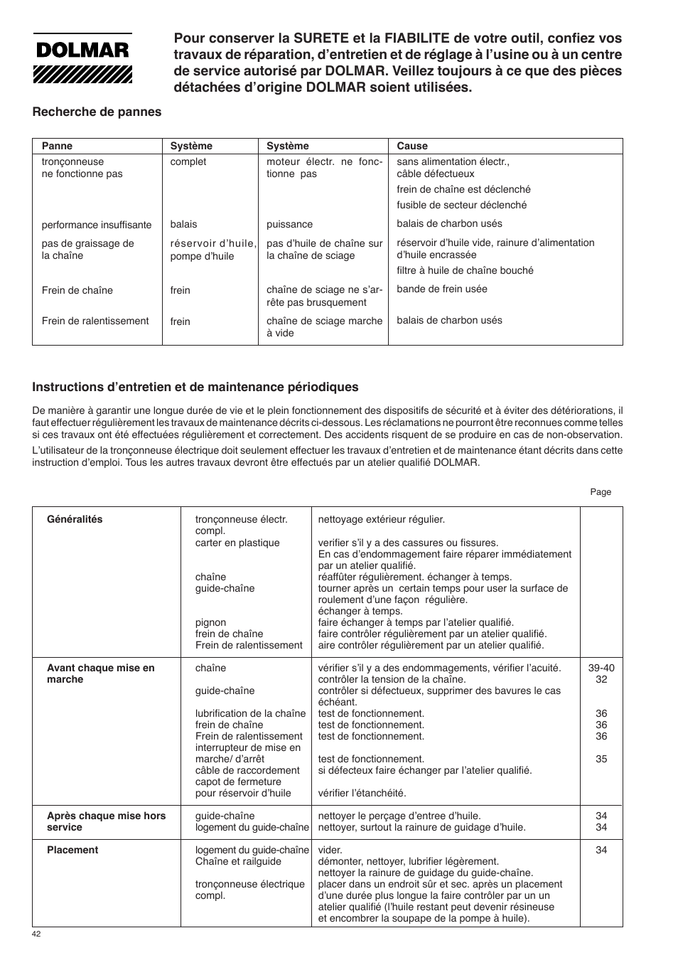 Dolmar ES-153 A User Manual | Page 42 / 68