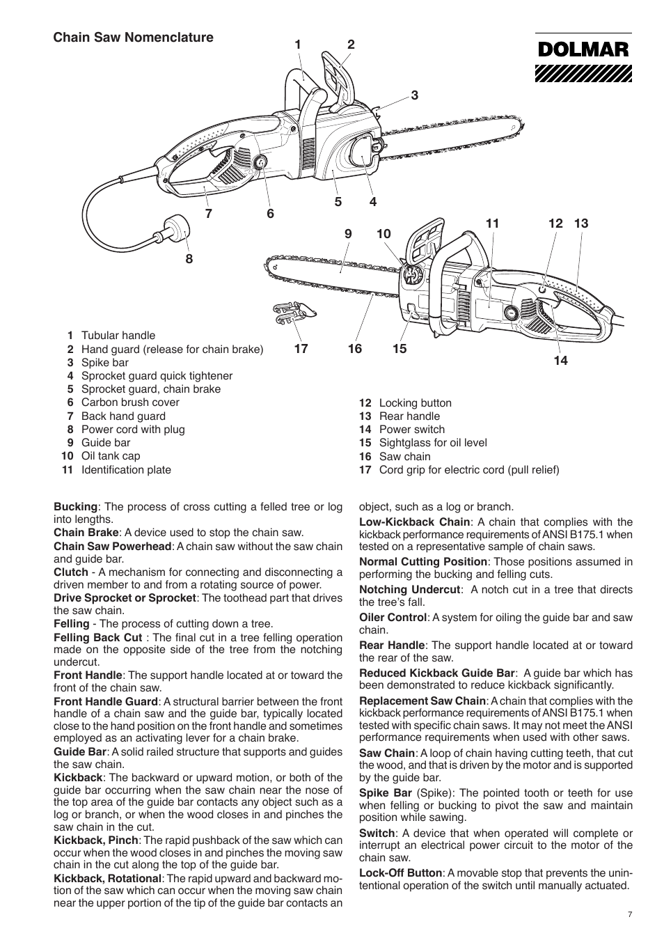 Dolmar ES-153 A User Manual | Page 7 / 68