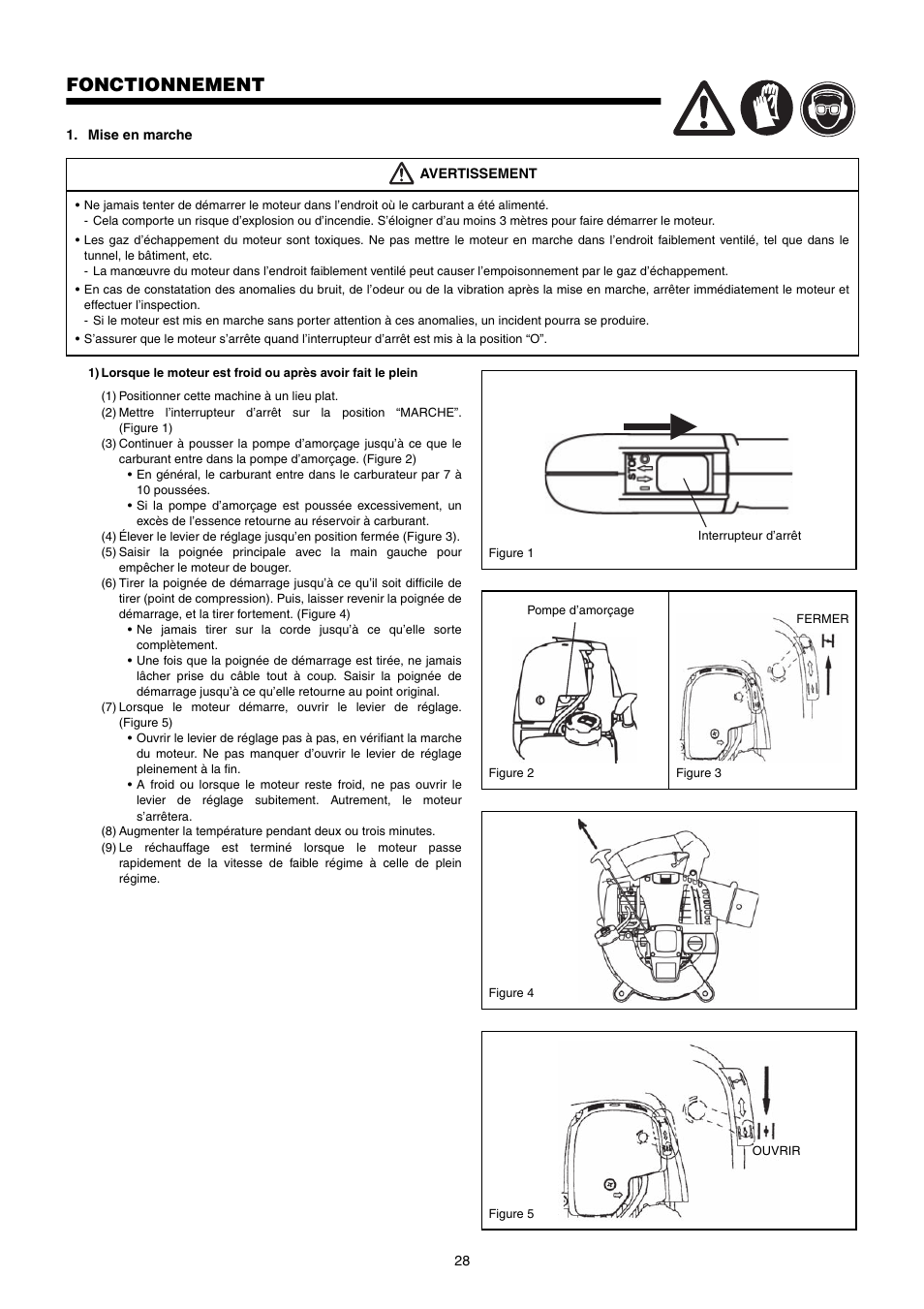 Fonctionnement | Dolmar PB-250.4 User Manual | Page 28 / 60