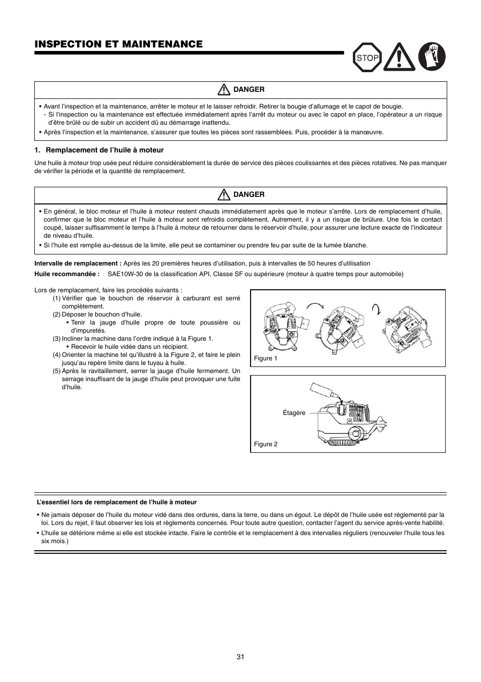 Inspection et maintenance | Dolmar PB-250.4 User Manual | Page 31 / 60