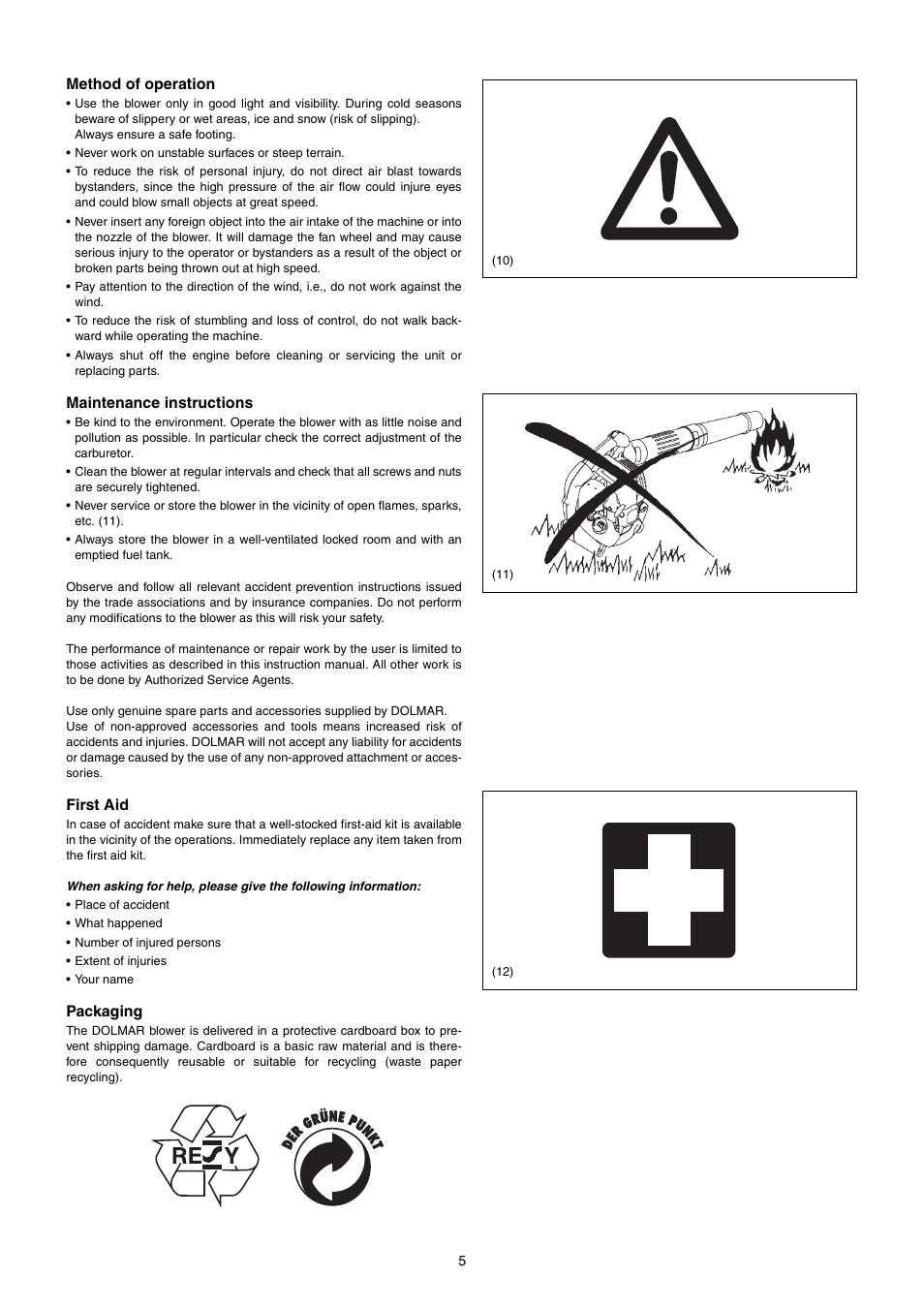 Dolmar PB-250.4 User Manual | Page 5 / 60