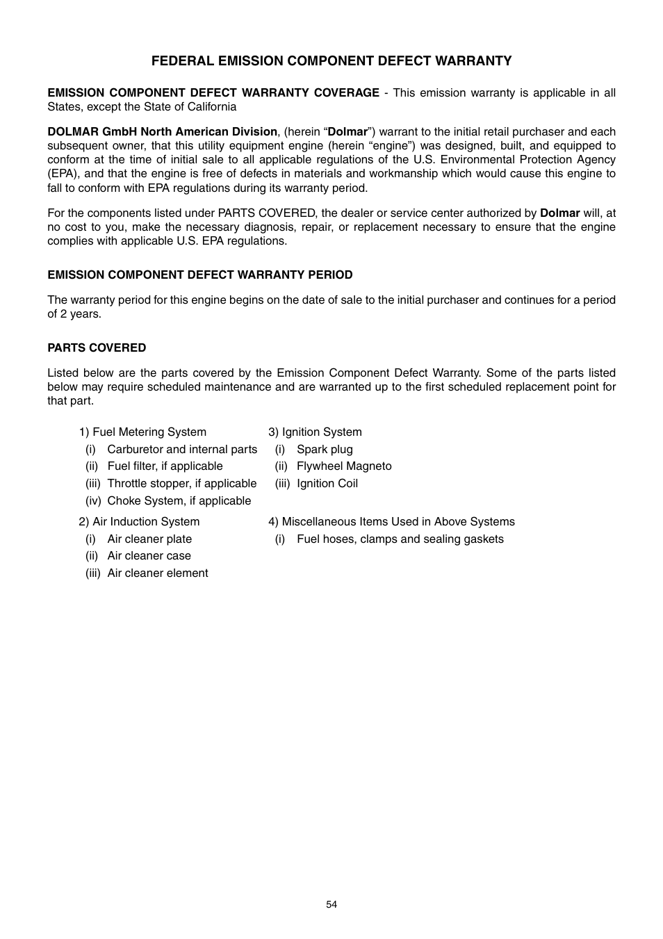 Dolmar PB-250.4 User Manual | Page 54 / 60