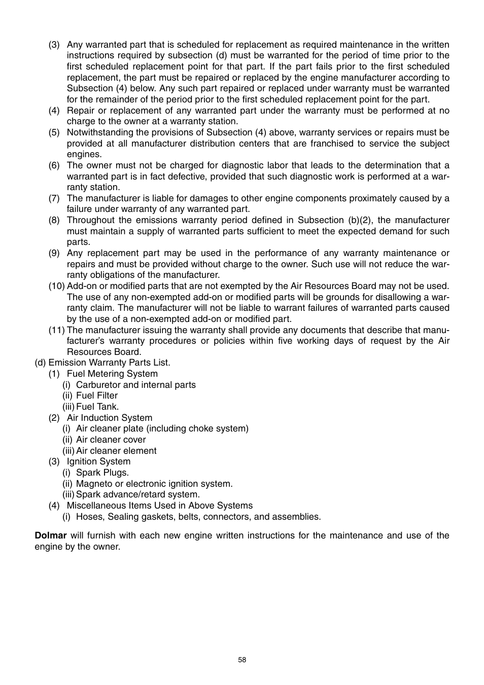 Dolmar PB-250.4 User Manual | Page 58 / 60